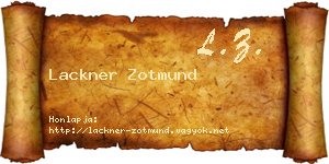 Lackner Zotmund névjegykártya